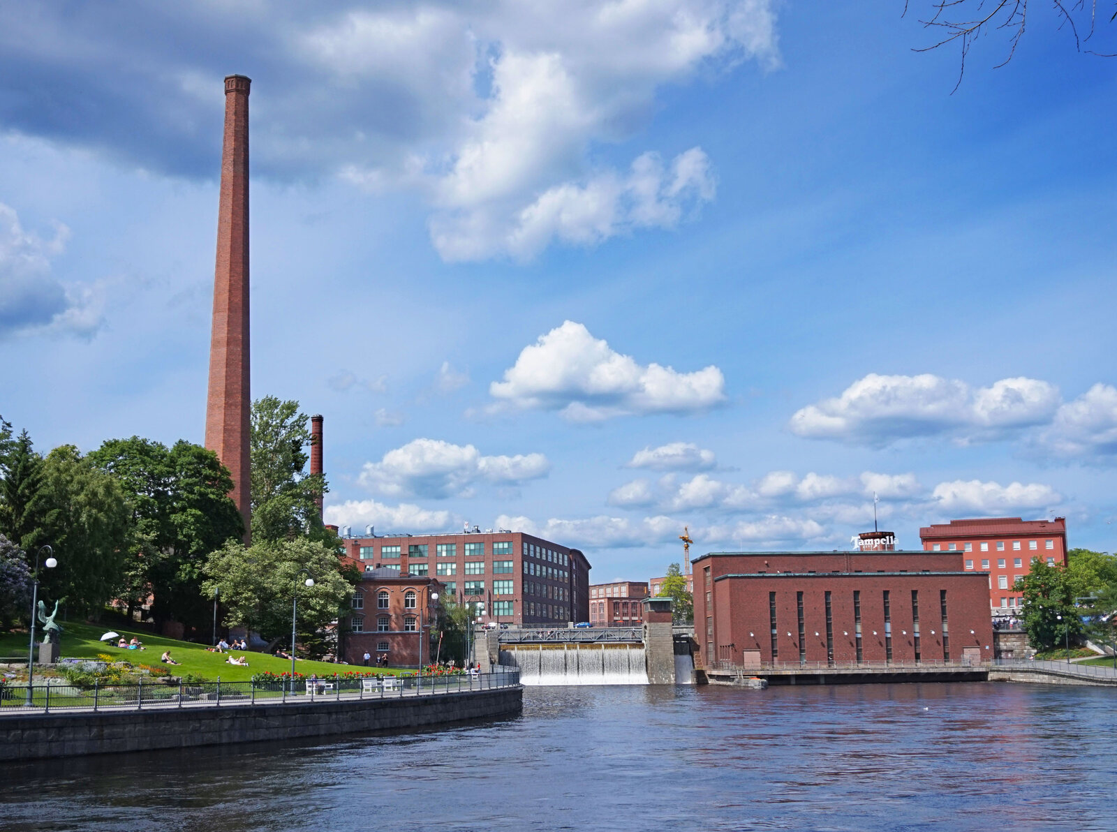 Tammerkoski and historic mill buildings in Tampere